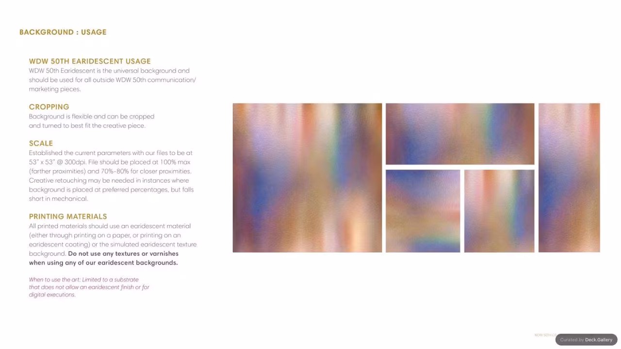 Walt Disney World Brand Guidelines 2021, slide 37