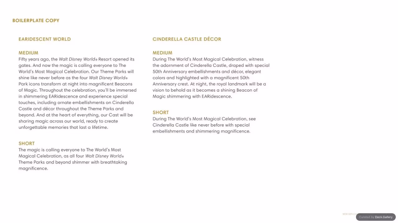 Walt Disney World Brand Guidelines 2021, slide 41