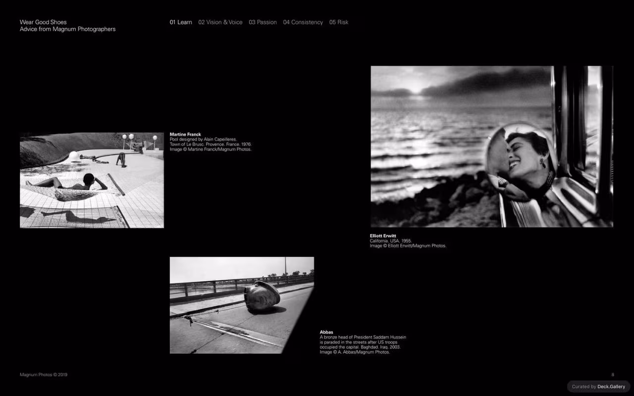 Wear Good Shoes: Advice from Magnum Photographers, slide 8