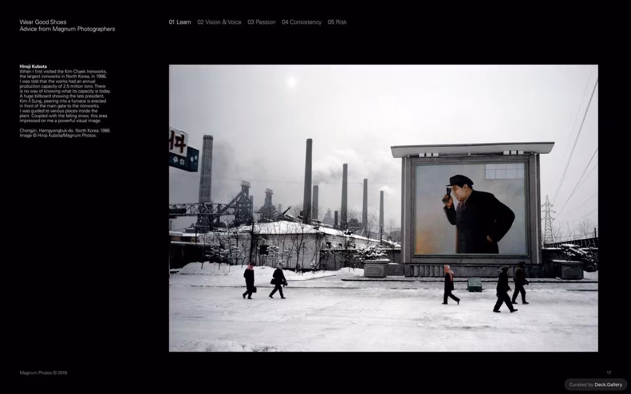 Wear Good Shoes: Advice from Magnum Photographers, slide 17