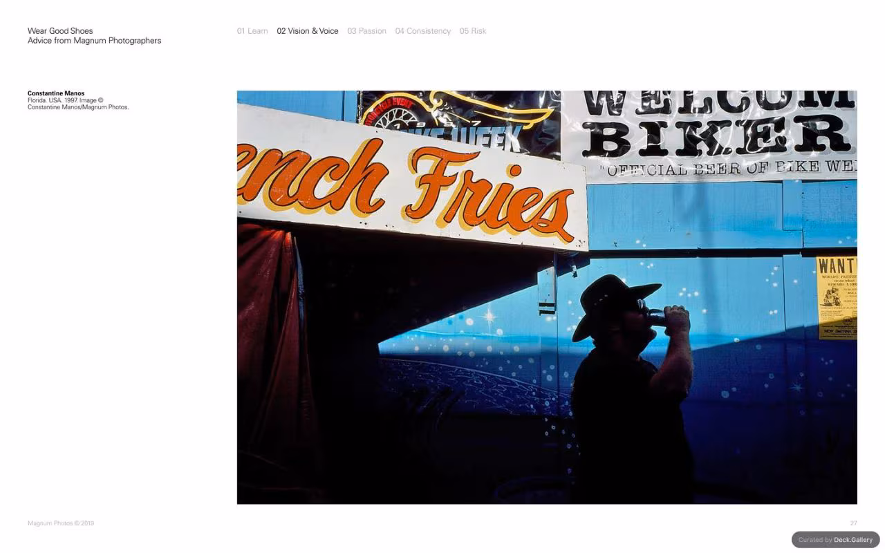 Wear Good Shoes: Advice from Magnum Photographers, slide 27