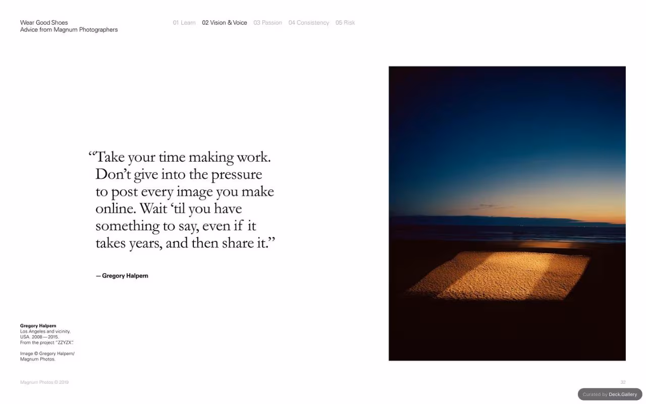 Wear Good Shoes: Advice from Magnum Photographers, slide 32
