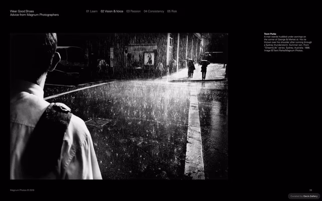 Wear Good Shoes: Advice from Magnum Photographers, slide 39
