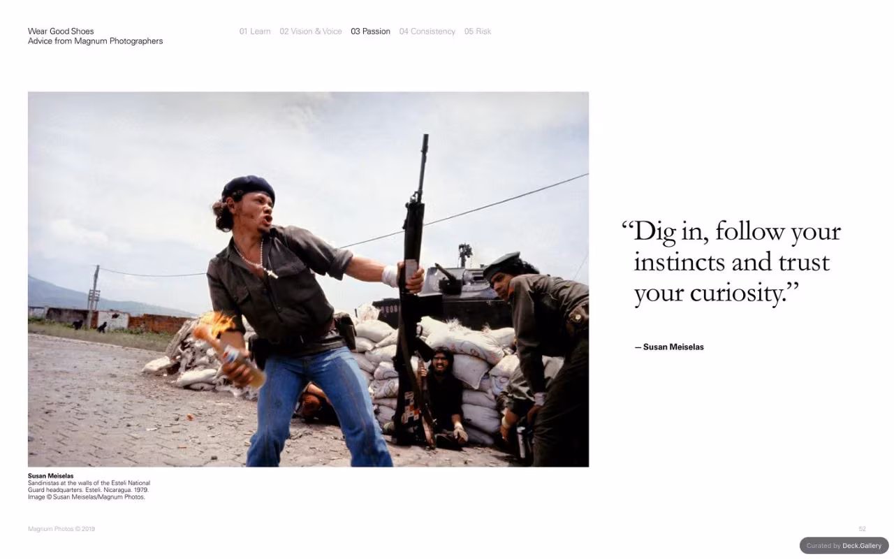 Wear Good Shoes: Advice from Magnum Photographers, slide 52