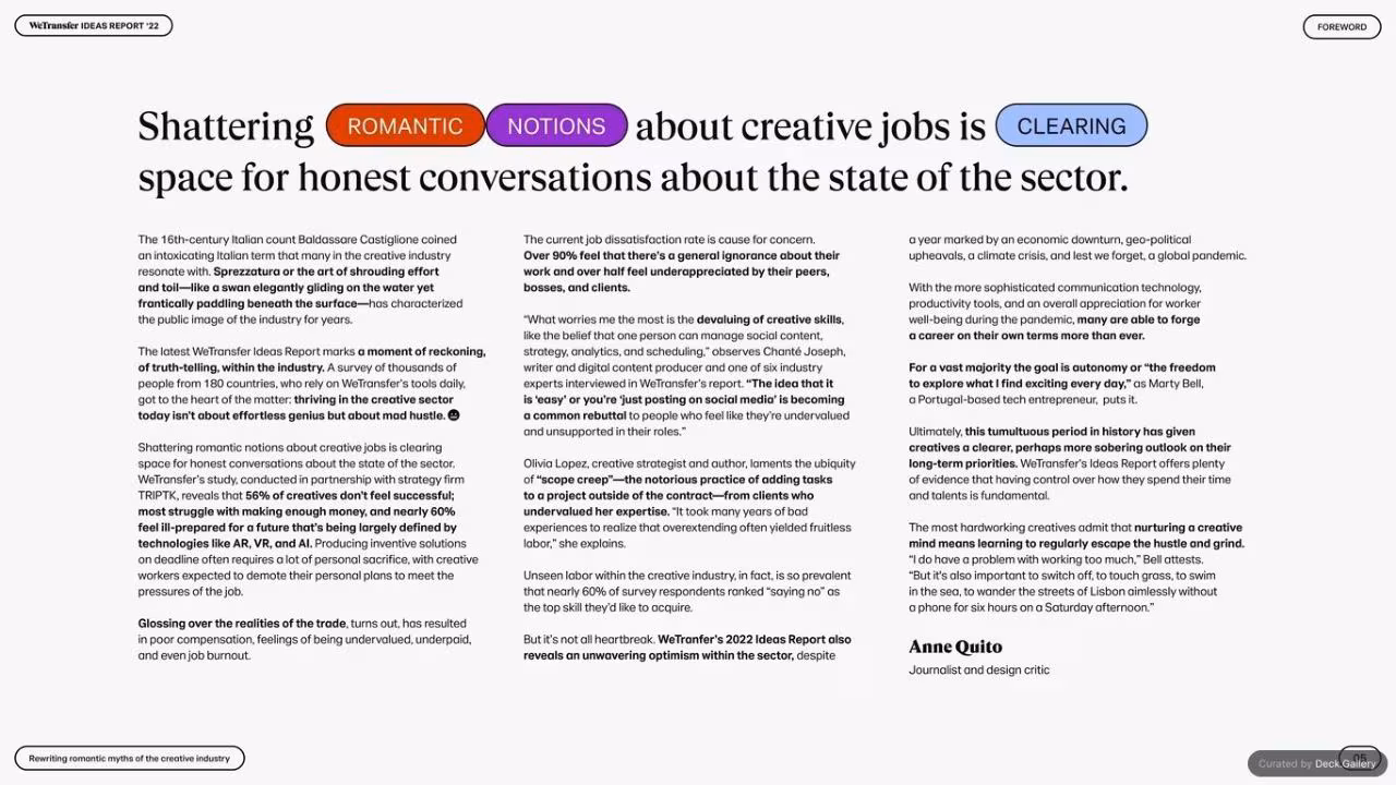 WeTransfer Ideas Report 2022, slide 5
