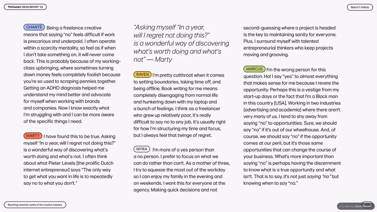 WeTransfer Ideas Report 2022, slide 50
