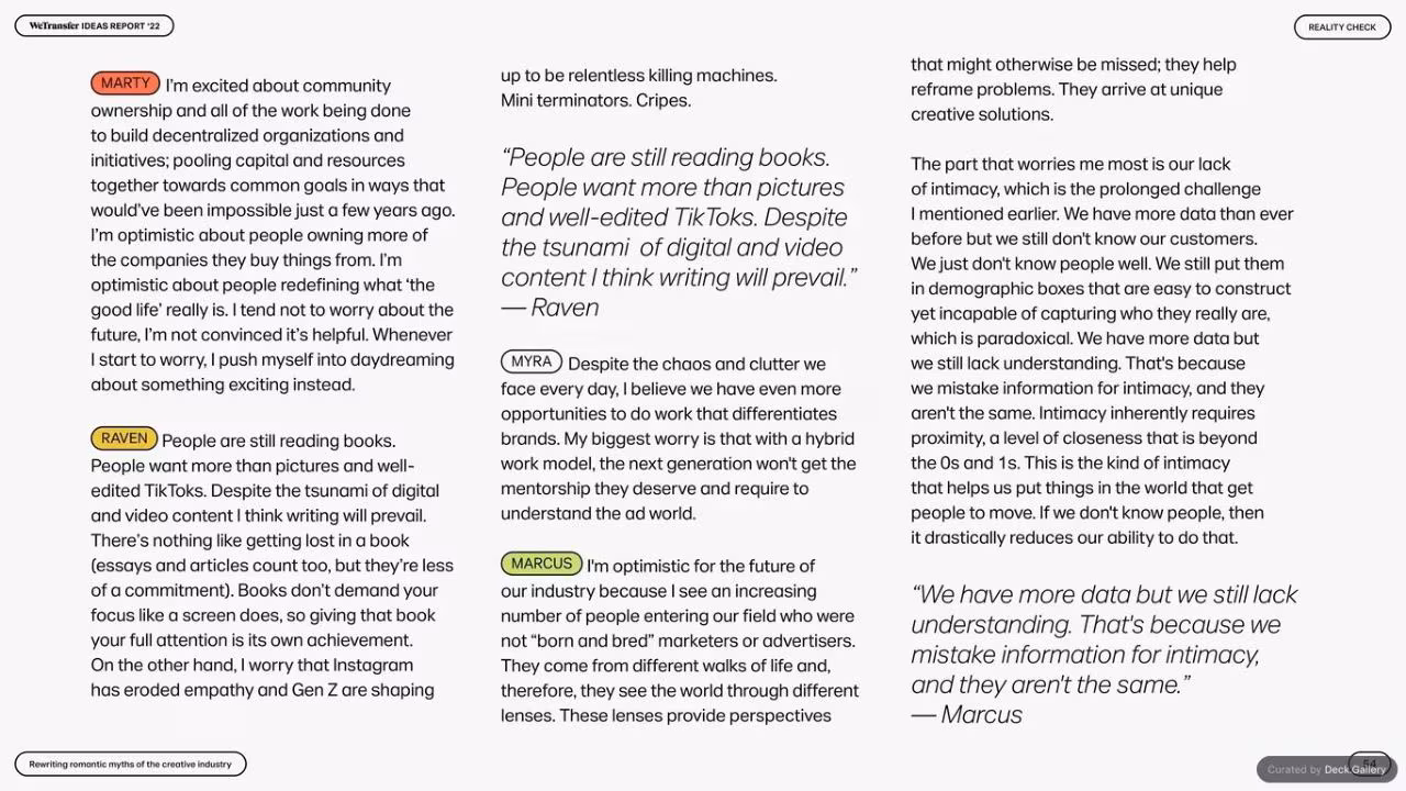 WeTransfer Ideas Report 2022, slide 54