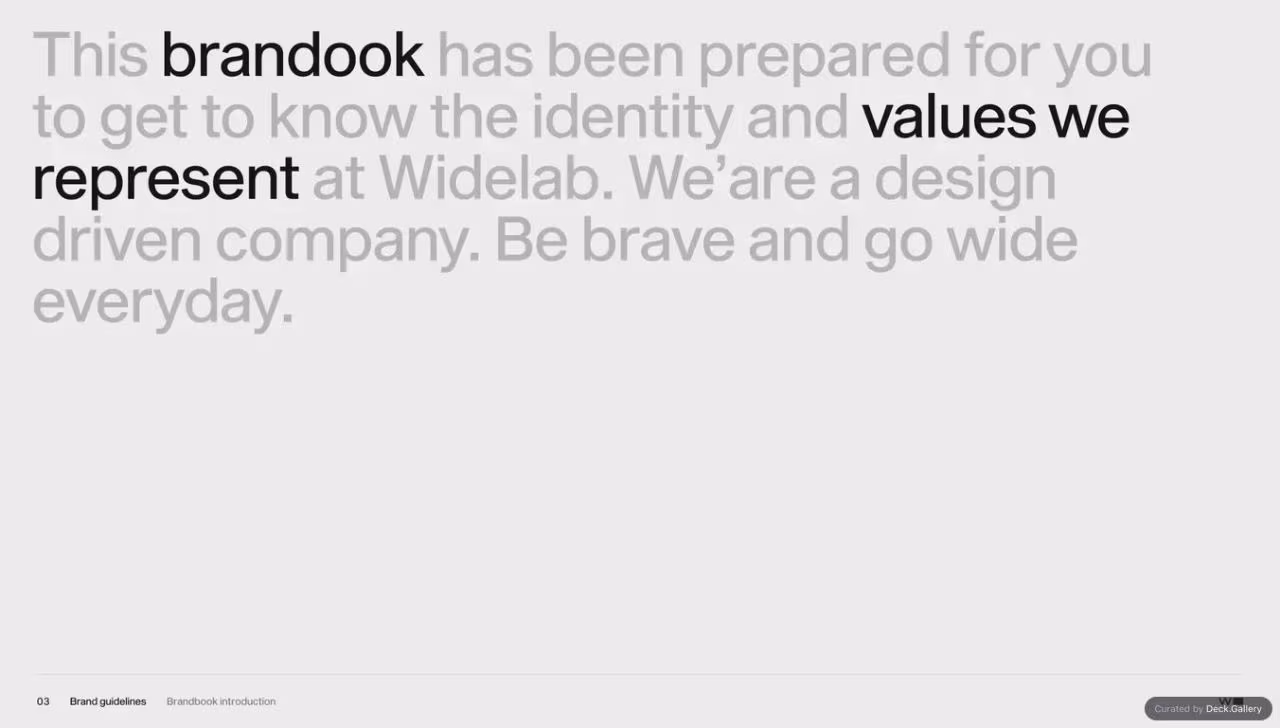Widelabs Brand Guidelines 2017, slide 3