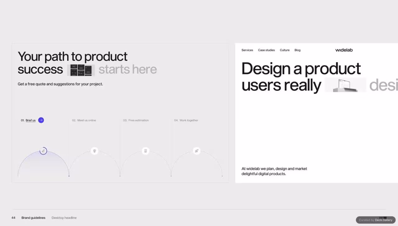 Widelabs Brand Guidelines 2017, slide 45