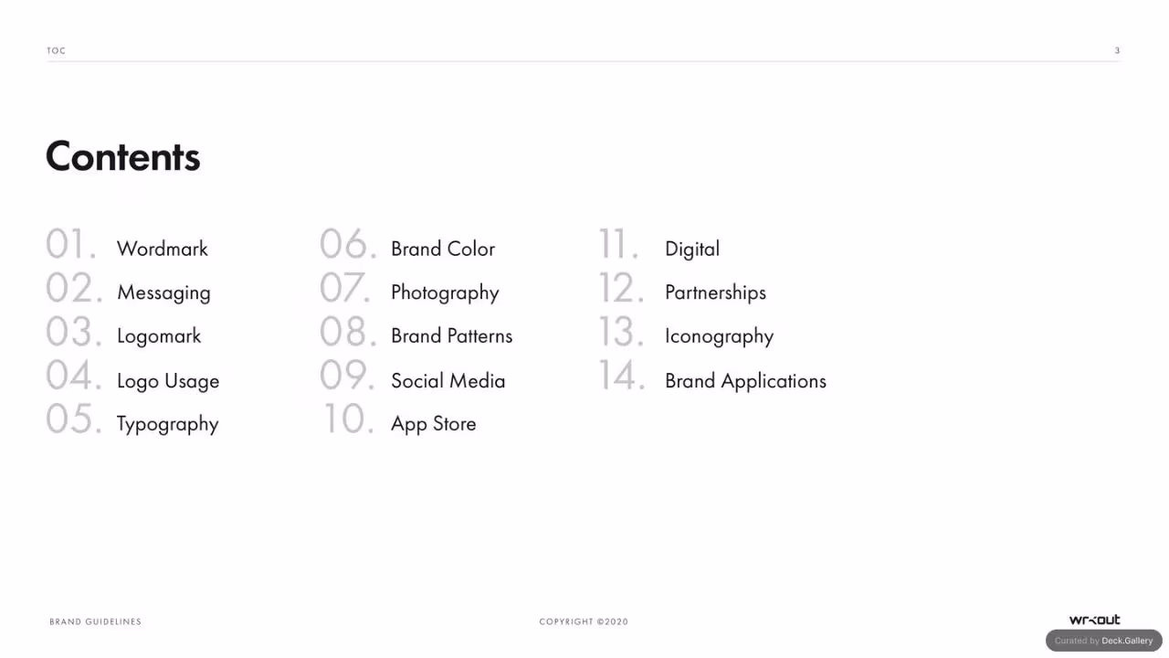 WRKOUT Brand Guidelines 2020, slide 3