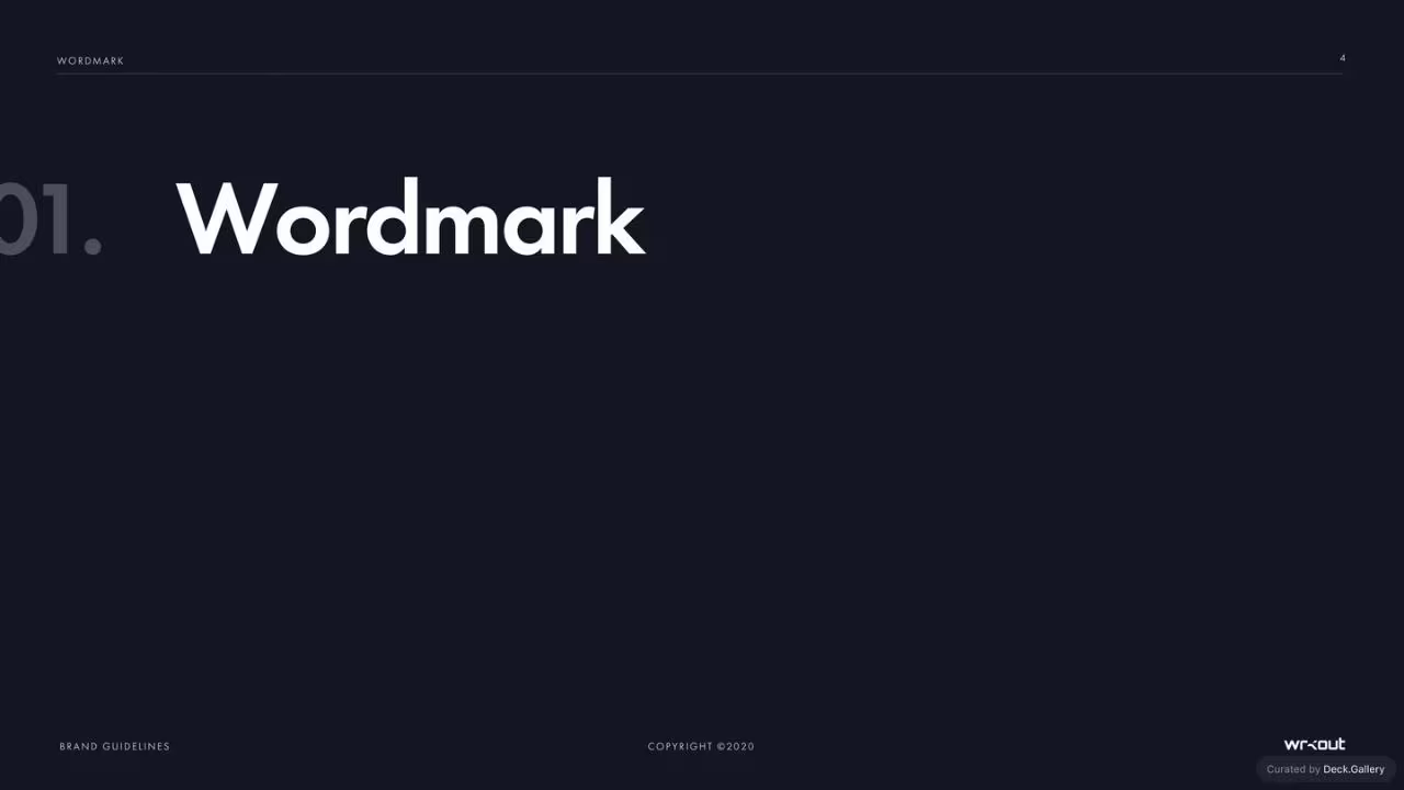 WRKOUT Brand Guidelines 2020, slide 4