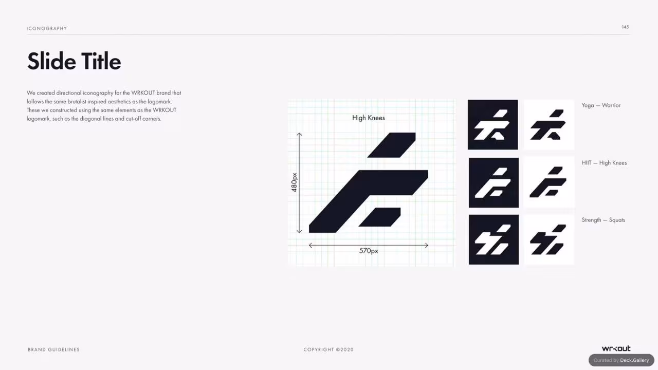 WRKOUT Brand Guidelines 2020, slide 145