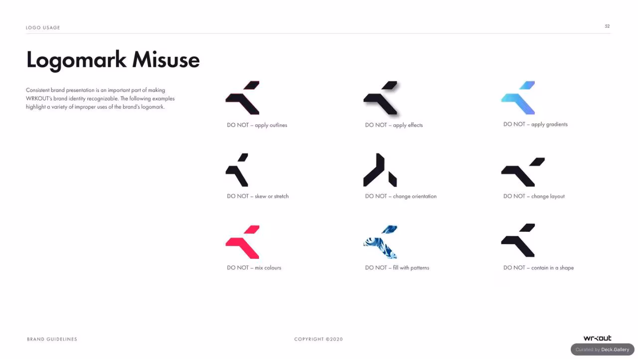 WRKOUT Brand Guidelines 2020, slide 52
