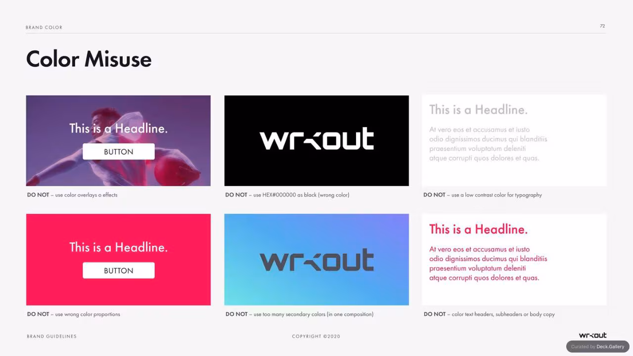 WRKOUT Brand Guidelines 2020, slide 72