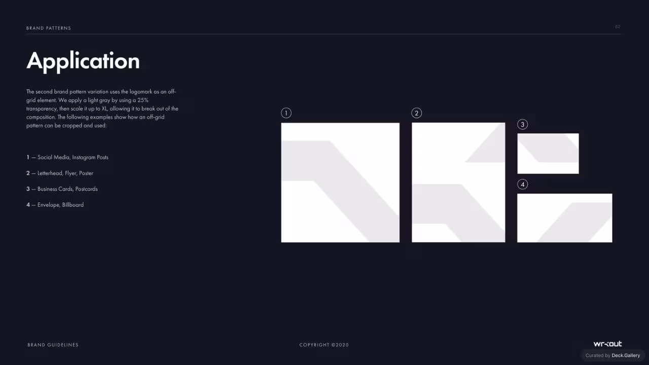 WRKOUT Brand Guidelines 2020, slide 82