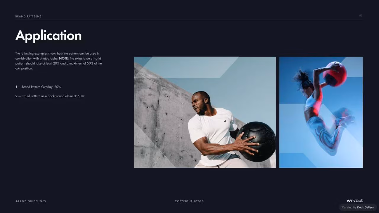 WRKOUT Brand Guidelines 2020, slide 85