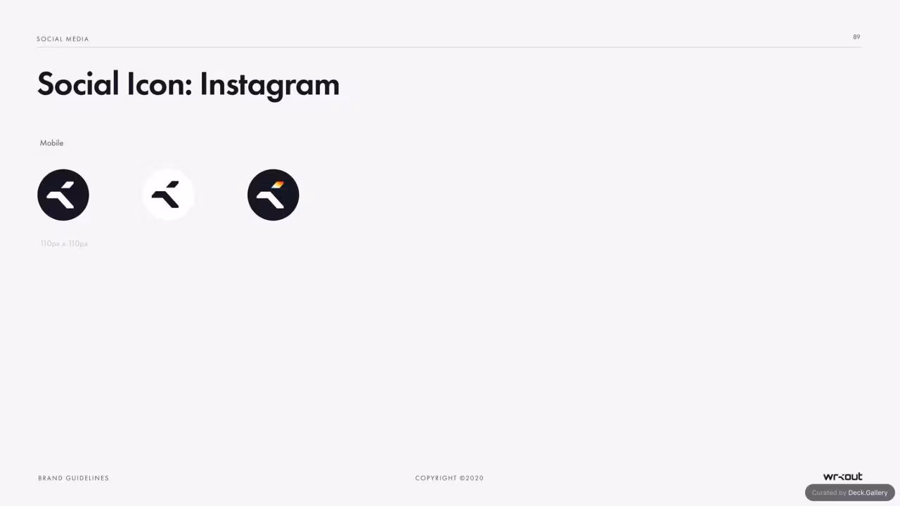 WRKOUT Brand Guidelines 2020, slide 89