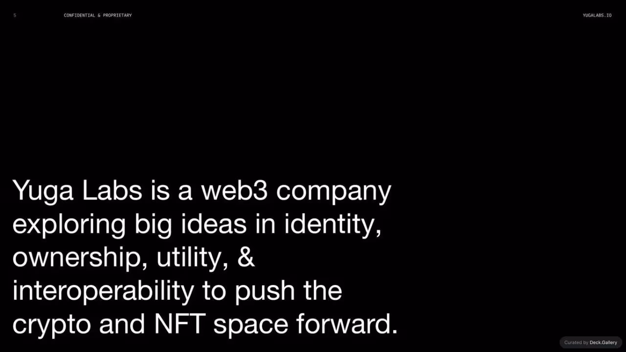Yuga Labs Pitch Deck 2023, slide 2