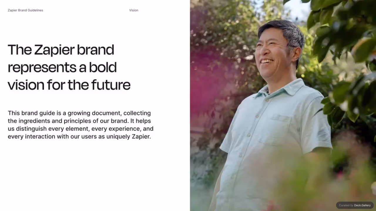 Zapier Brand Guidelines 2023, slide 3