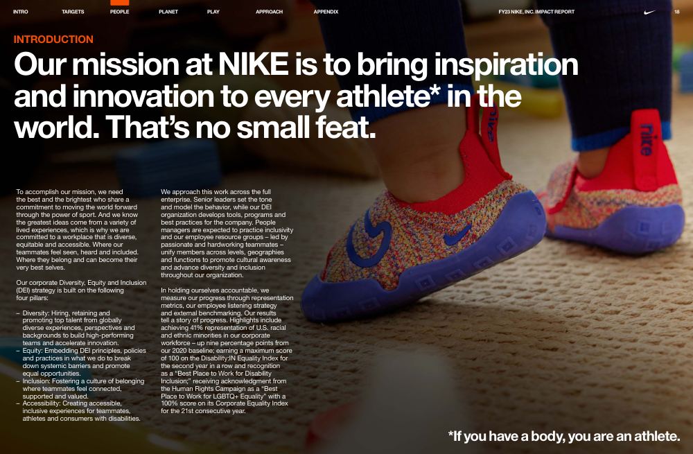 Nike FY22 Impact Report 2022, page 18