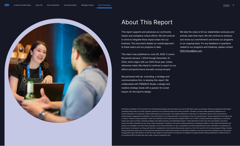 Olo ESG Report 2022, page 19