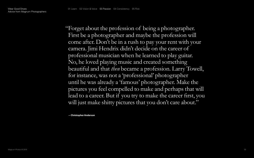 Wear Good Shoes: Advice from Magnum Photographers, page 53