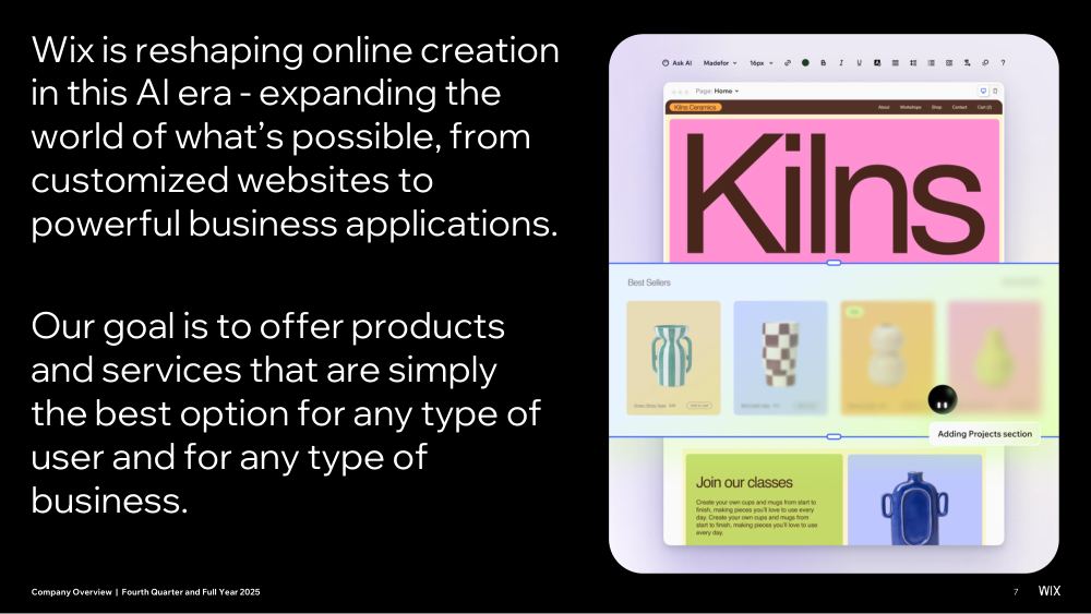 Wix Company Overview Q1 2025, page 7